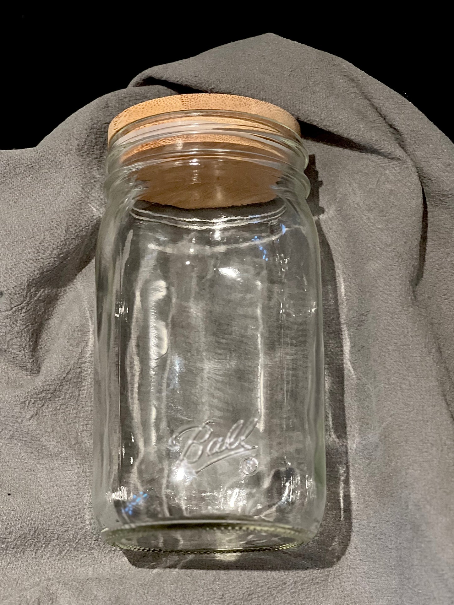Wide Mouth Mason Jar & Bamboo Lid